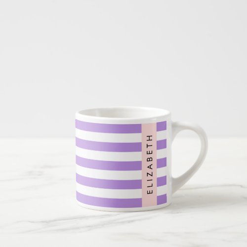 Purple Stripes Striped Pattern Lines Your Name Espresso Cup