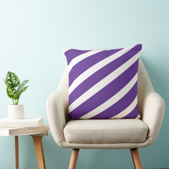Purple Stripes  Throw Pillow (Chair)