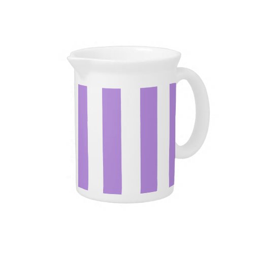 Purple Stripes White Stripes Striped Pattern Beverage Pitcher