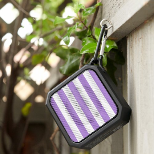 Purple Stripes White Stripes Striped Pattern Bluetooth Speaker