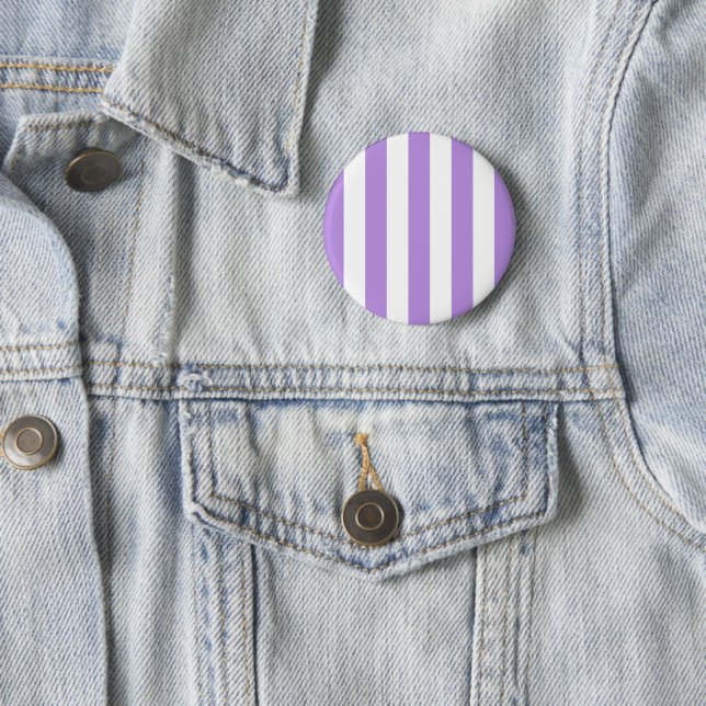 Purple Stripes, White Stripes, Striped Pattern Button (In Situ)