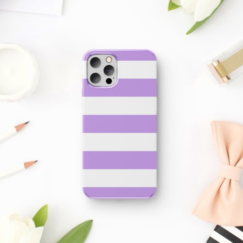 Purple Stripes White Stripes Striped Pattern iPhone 11 Case