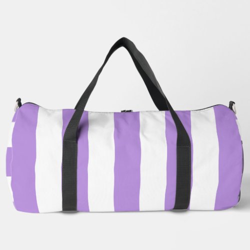 Purple Stripes White Stripes Striped Pattern Duffle Bag