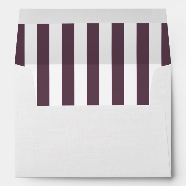 Purple Stripes, White Stripes, Striped Pattern Envelope (Back (Bottom))