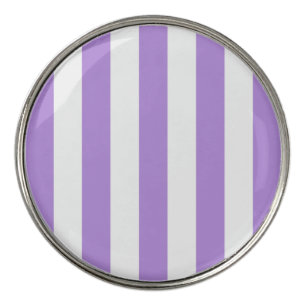 Purple Stripes, White Stripes, Striped Pattern Golf Ball Marker