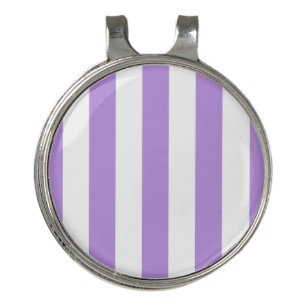 Purple Stripes, White Stripes, Striped Pattern Golf Hat Clip