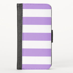 Purple Stripes, White Stripes, Striped Pattern iPhone X Wallet Case