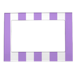 Purple Stripes, White Stripes, Striped Pattern Magnetic Frame