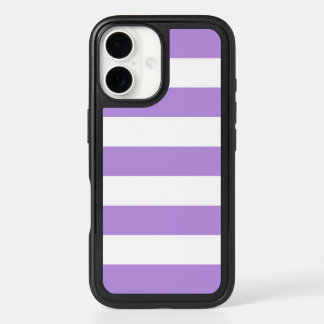 Purple Stripes, White Stripes, Striped Pattern iPhone 16 Case