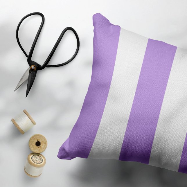 Purple Stripes, White Stripes, Striped Pattern Pillow Case (Creator Uploaded)