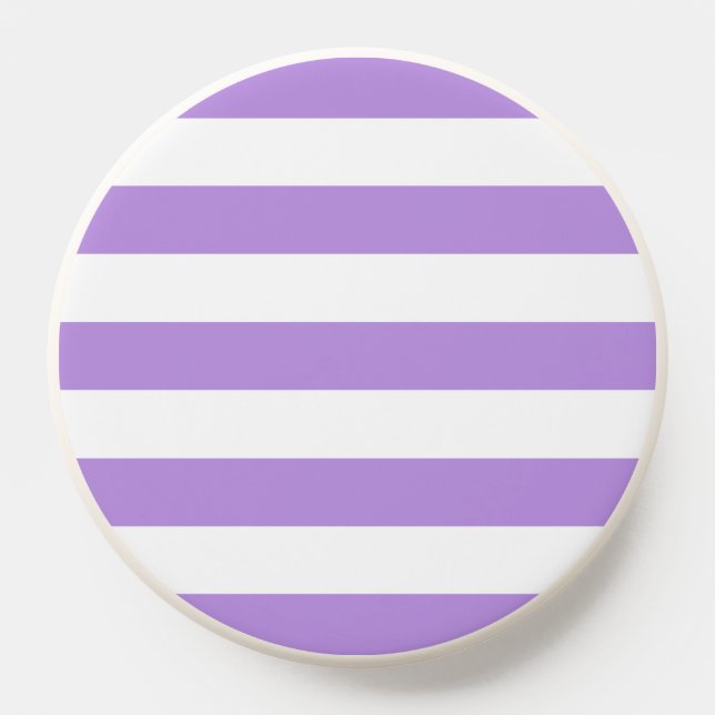 Purple Stripes, White Stripes, Striped Pattern PopSocket (Popsocket)