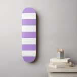 Purple Stripes, White Stripes, Striped Pattern Skateboard<br><div class="desc">Elegant,  stylish and sophisticated stripes in purple and white color. Modern and trendy gift,  perfect for the stripes lover in your life.</div>