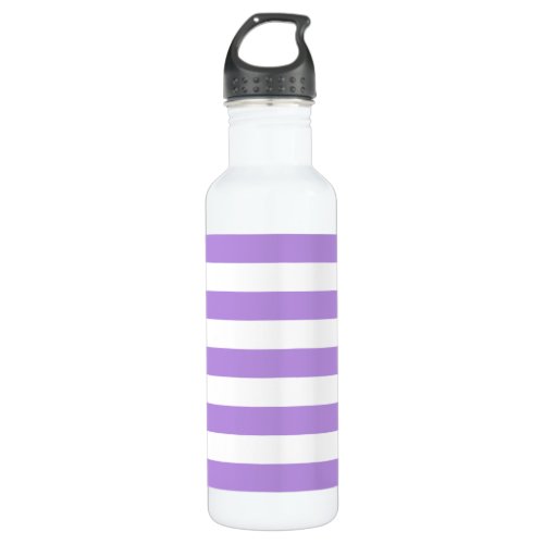 Purple Stripes White Stripes Striped Pattern Stainless Steel Water Bottle