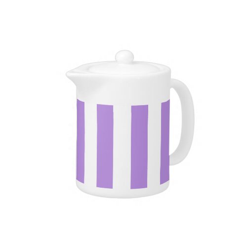 Purple Stripes White Stripes Striped Pattern Teapot