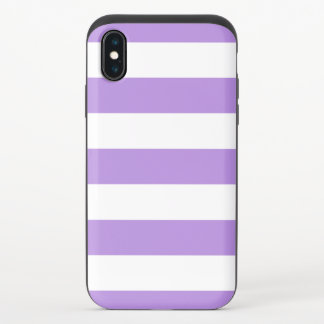 Purple Stripes, White Stripes, Striped Pattern iPhone X Slider Case