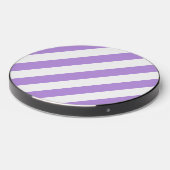 Purple Stripes, White Stripes, Striped Pattern Wireless Charger (Front 2)