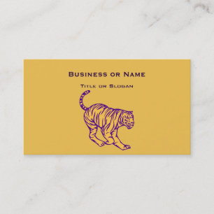 Purple Stripes Wild Cat Tiger Illustration Business Card