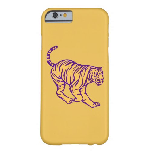 Purple Stripes Wild Cat Tiger Illustration Barely There iPhone 6 Case