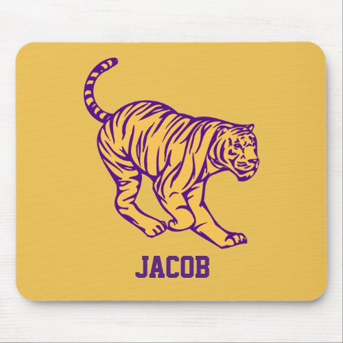 Purple Stripes Wild Cat Tiger Personalized Mouse Pad