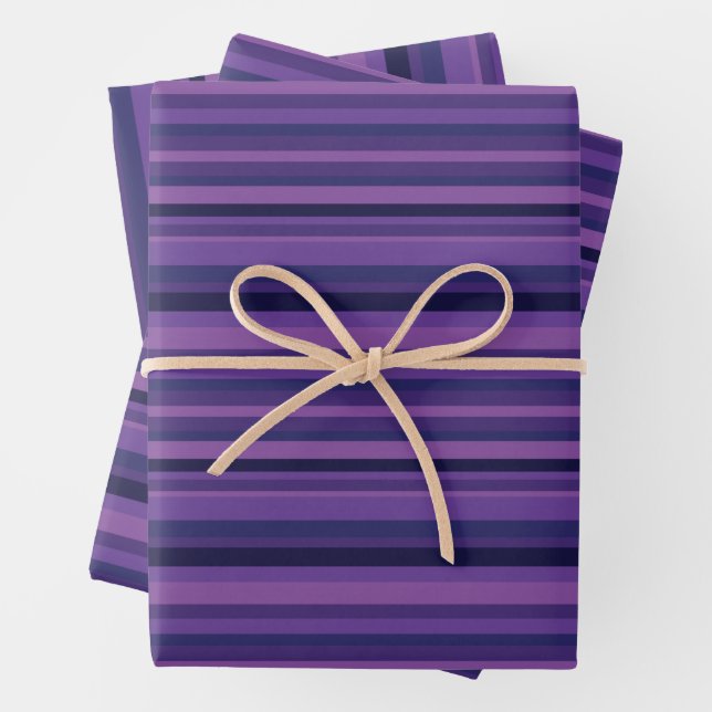 Purple Stripes Wrapping Paper Sheets (In situ)
