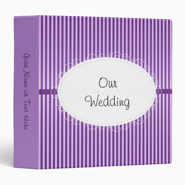 Purple Stripey Pattern Wedding Binders