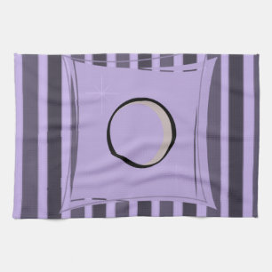 purple stripped kitchen hand towel