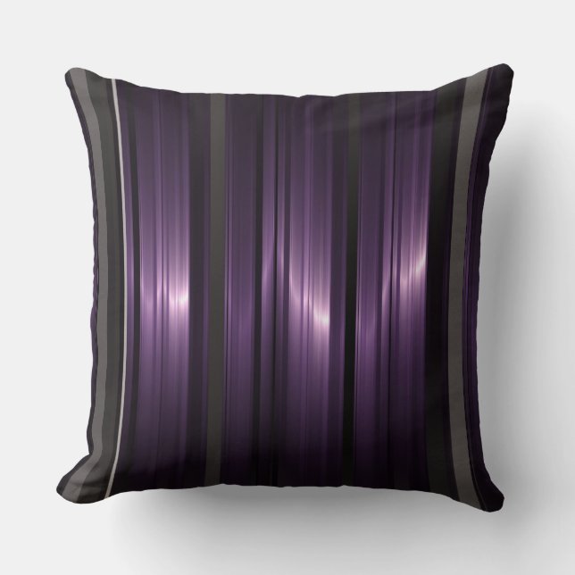 Purple strips throw pillow (Front)