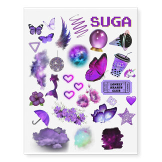 Purple stuff temporary tattoos