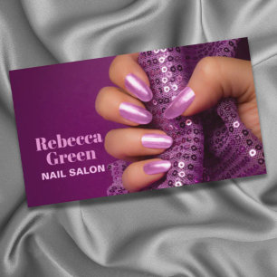 Purple Stylist Manicurist Nail Artist Nail Salon Business Card