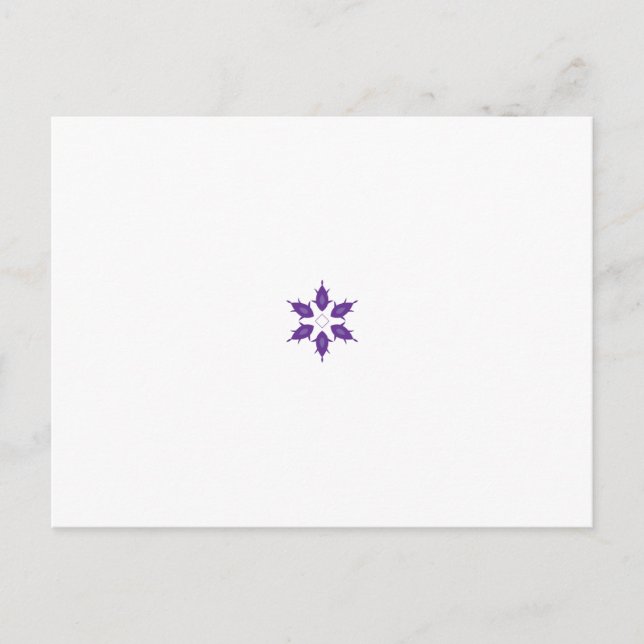 Purple, stylized floral mandala design on a dark b postcard (Front)