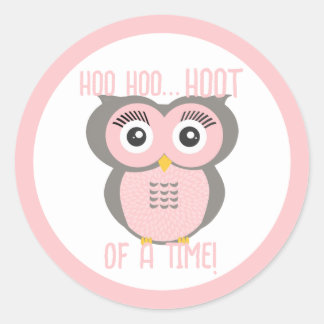 Purple Stylized Geometric Owl Classic Round Sticker