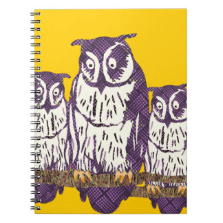 Purple Stylized Geometric Owl Family Notebook