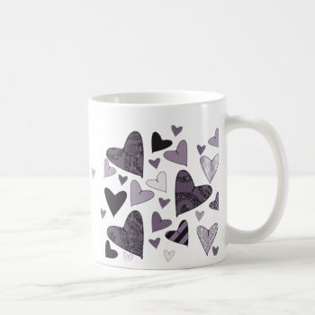 Purple Stylized Hearts Coffee Mug by capturedbyKC at Zazzle