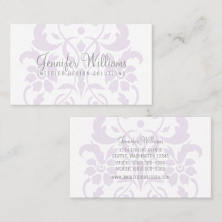 Purple Subtle Damask Business Card