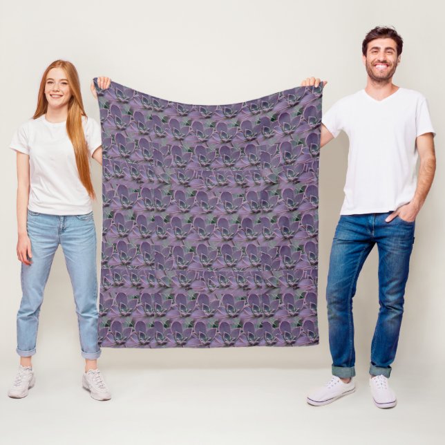 Purple Succulent  Fleece Blanket (In Situ)