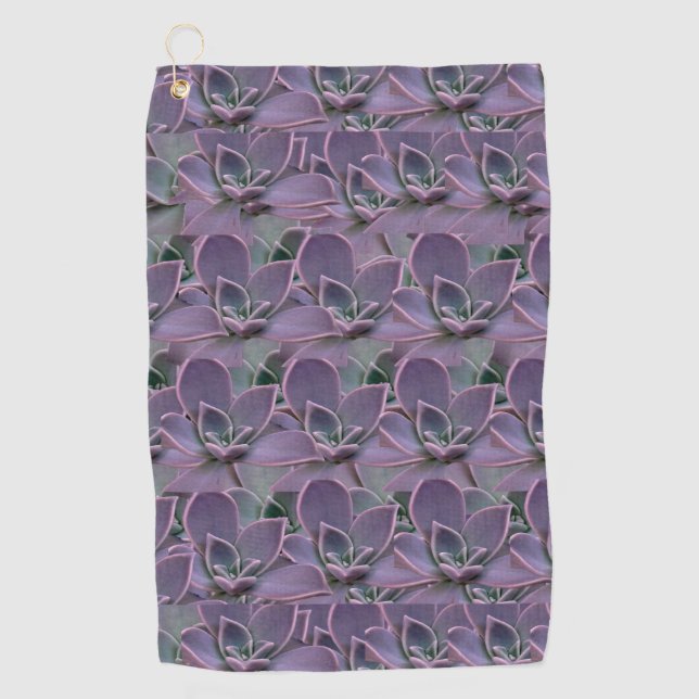 Purple Succulent  Golf Towel (Front)