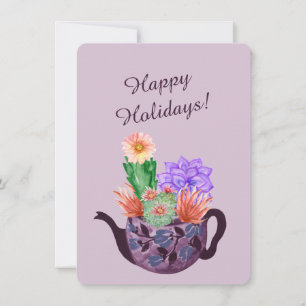 Purple Succulent Surprise Holiday Card