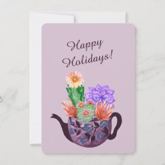 Purple Succulent Surprise Holiday Card