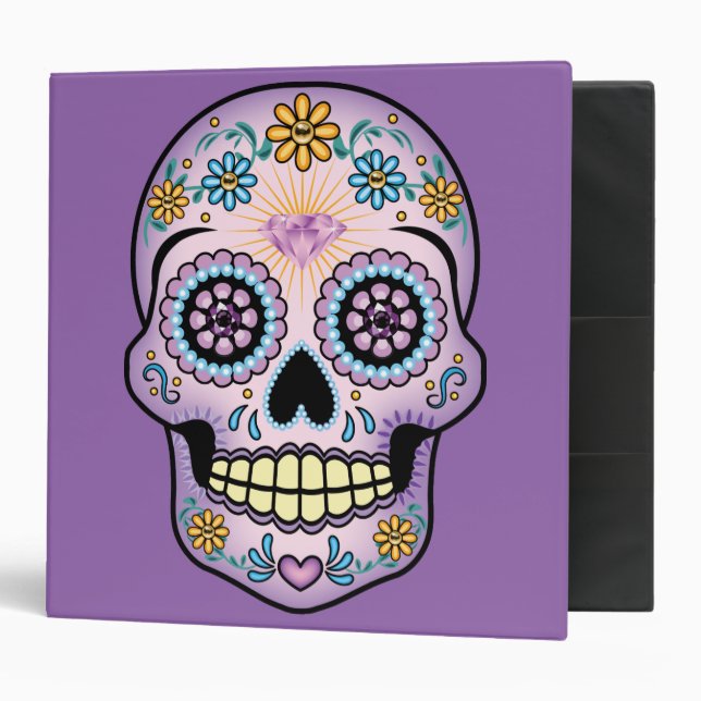 Purple Sugar Skull Binder (Front/Inside)