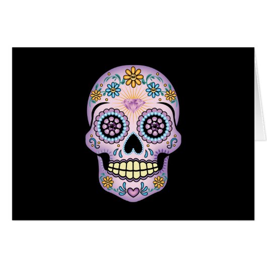 Purple Sugar Skull Cards (Front Horizontal)