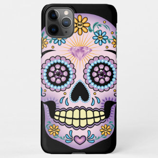 Purple Sugar Skull iPhone 11Pro Max Case