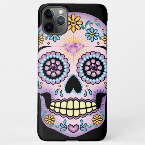 Purple Sugar Skull  iPhone 11Pro Max Case