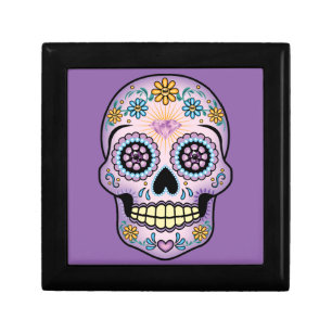 Purple Sugar Skull Jewelry Box