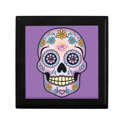 Purple Sugar Skull Jewelry Box