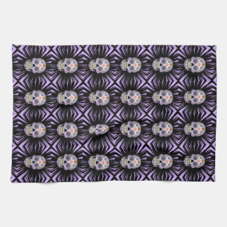 Purple Sugar Skull Kitchen Towel