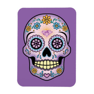 Purple Sugar Skull Magnet