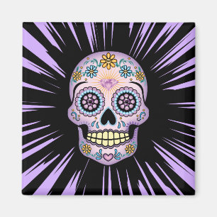Purple Sugar Skull Magnet