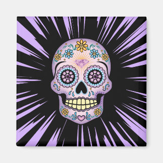 Purple Sugar Skull Magnet