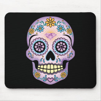 Purple Sugar Skull Mouse Pad