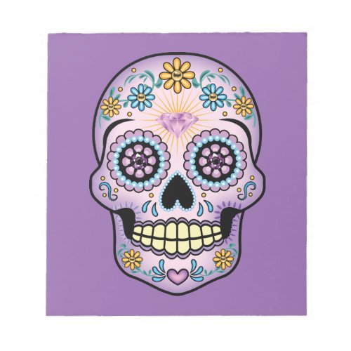 Purple Sugar Skull Notepad